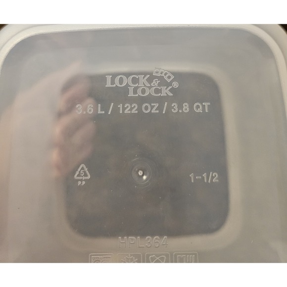 Lock&Lock Clear Blue Trim Snap On Lids Plastic Set Of 4 Food Storage Containers - Picture 5 of 7